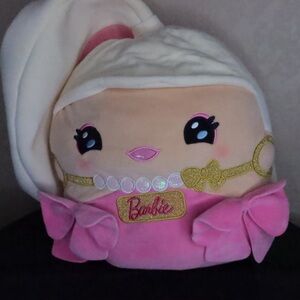 Barbie Plush Pillow with Pink and Gold Details